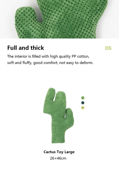 Green corduroy cactus cat toy, durable and fun for feline interaction and mood improvement. - Image 17