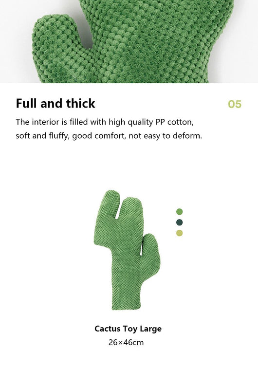 Green corduroy cactus cat toy, durable and fun for feline interaction and mood improvement. - Image 17