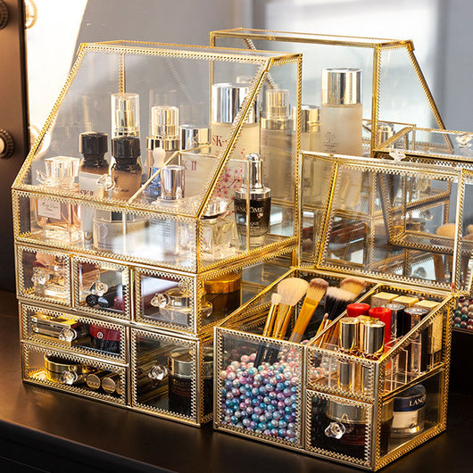 Organizador de Cosméticos con Caja de Almacenamiento de Cristal Antipolvo - Image 9