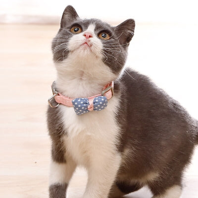 Collar para Gato con Lunares y Moño de Algodón - Image 6