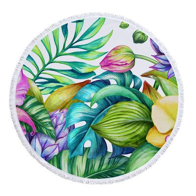 Toalla de Playa Redonda Estampada Microfibra con Flecos - Image 10