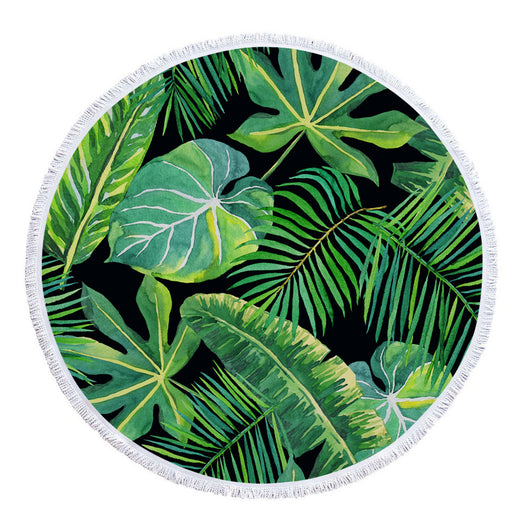Toalla de Playa Redonda Estampada Microfibra con Flecos - Image 15