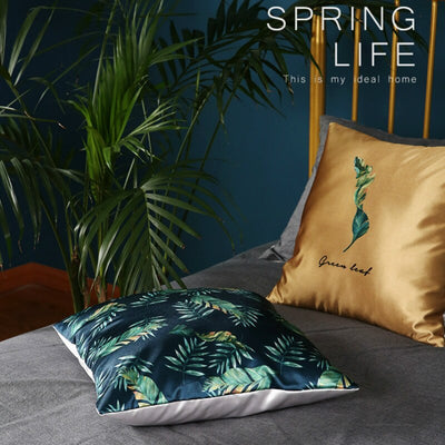 Funda de Cojín con Estampado de Pájaros de Selva Tropical y Hojas Verdes Moderno - Image 8