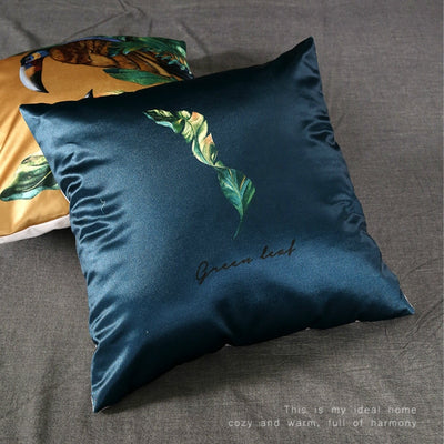 Funda de Cojín con Estampado de Pájaros de Selva Tropical y Hojas Verdes Moderno - Image 10