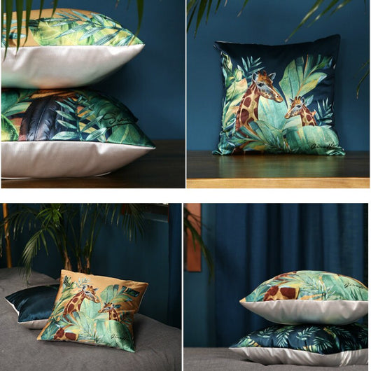 Funda de Cojín con Estampado de Pájaros de Selva Tropical y Hojas Verdes Moderno - Image 12