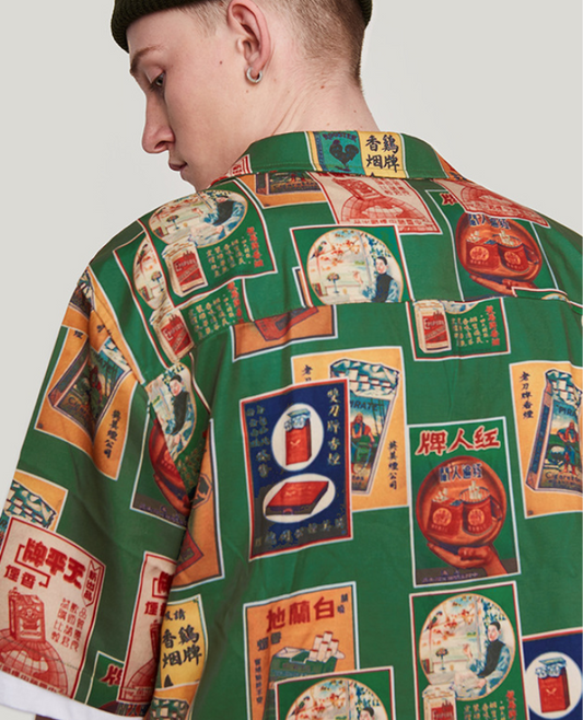 Camisa Hombre Verano Estilo Retro con Estampado Digital - Corte Relajado Casual - Image 2