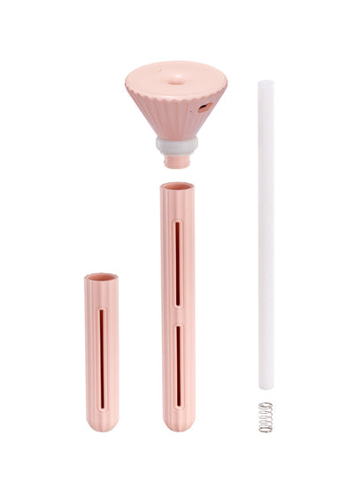 Beige and white USB ultrasonic humidifier with a fluted conical top and a cylindrical body with a water level window. - Image 20