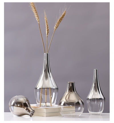 Florero de Cristal con Degradado Plateado para Decoración del Hogar - Image 10