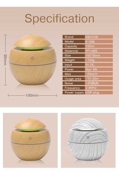 Black spherical ultrasonic atomizer with a power button icon, designed for aromatherapy and humidification. - Image 14