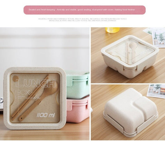 Lonchera Bento Escolar Estilo Japonés con Compartimentos Separados para Microondas - Image 8