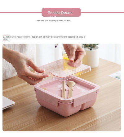 Lonchera Bento Escolar Estilo Japonés con Compartimentos Separados para Microondas - Image 13