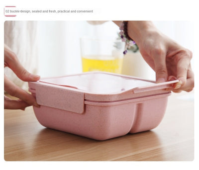 Lonchera Bento Escolar Estilo Japonés con Compartimentos Separados para Microondas - Image 14