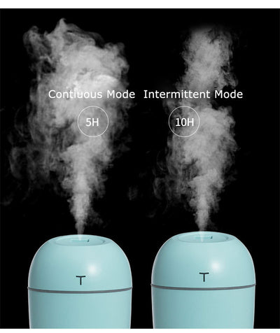 White egg-shaped mini USB humidifier with a 220ml capacity, featuring a subtle 'T' logo and grey accent line. - Image 10