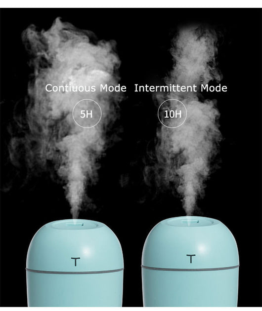 White egg-shaped mini USB humidifier with a 220ml capacity, featuring a subtle 'T' logo and grey accent line. - Image 10