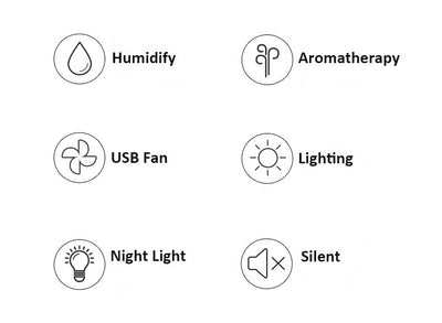 Pink deer-shaped ultrasonic humidifier with gold antlers, a white USB fan, and a white USB light. - Image 13