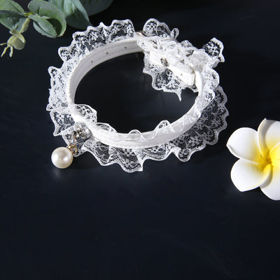 Anillo de Boda para Gato con Campana - Diseño Encaje Negro y Blanco - Image 9