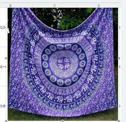 Black tapestry with white constellations and a large grey moon hanging above a bed in a bedroom. - Image 8
