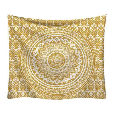 Black tapestry with white constellations and a large grey moon hanging above a bed in a bedroom. - Image 13