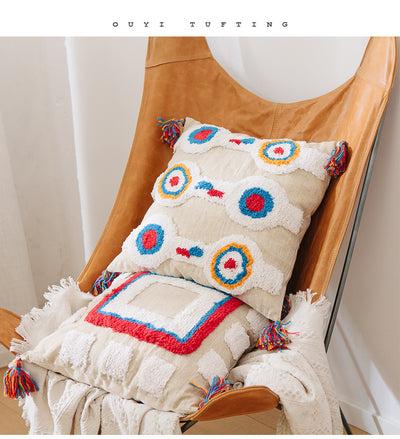 Funda de Almohada con Diseño Geométrico y Borlas - Image 17