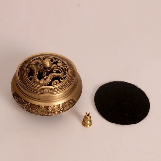 Quemador de Incienso de Cobre Puro Estilo Xuande - Artesanía Zen Tallada a Mano - Image 20