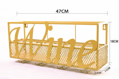 Botellero de Pared Metálico con Soporte para Copas y Almacenamiento de Corchos - Image 8