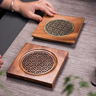 Posavasos de Madera de Nogal para Tetera - Protector de Mesa Premium - Image 10