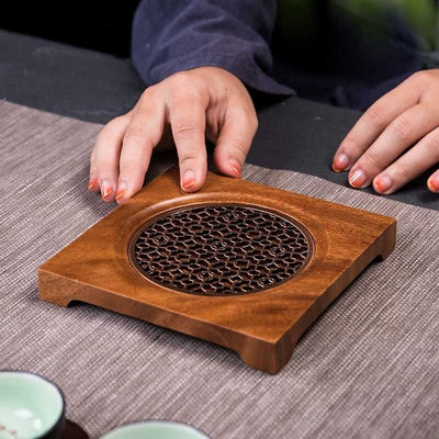 Posavasos de Madera de Nogal para Tetera - Protector de Mesa Premium - Image 11