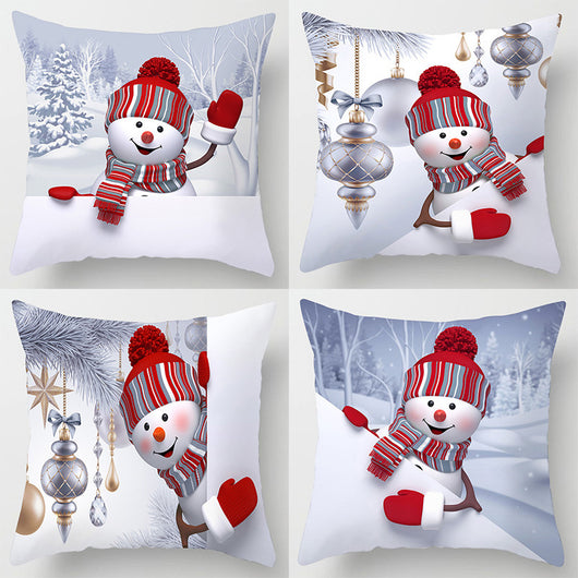 Funda de Almohada Navideña Muñeco de Nieve Tono Melocotón - Image 20