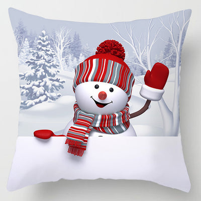 Funda de Almohada Navideña Muñeco de Nieve Tono Melocotón - Image 21