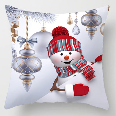Funda de Almohada Navideña Muñeco de Nieve Tono Melocotón - Image 22