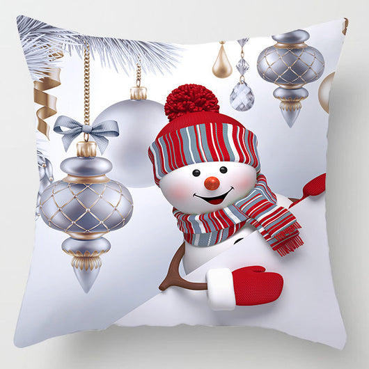 Funda de Almohada Navideña Muñeco de Nieve Tono Melocotón - Image 22