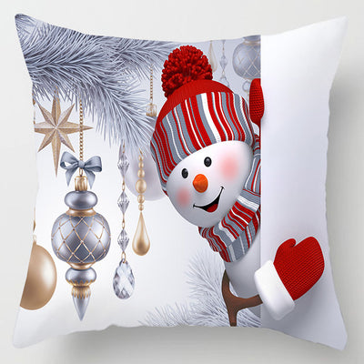 Funda de Almohada Navideña Muñeco de Nieve Tono Melocotón - Image 23