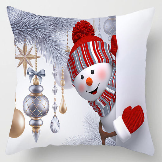 Funda de Almohada Navideña Muñeco de Nieve Tono Melocotón - Image 23
