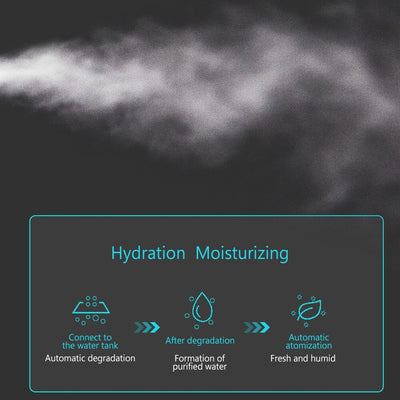White portable facial humidifier with a clear water tank and a power button, for on-the-go moisturizing. - Image 12