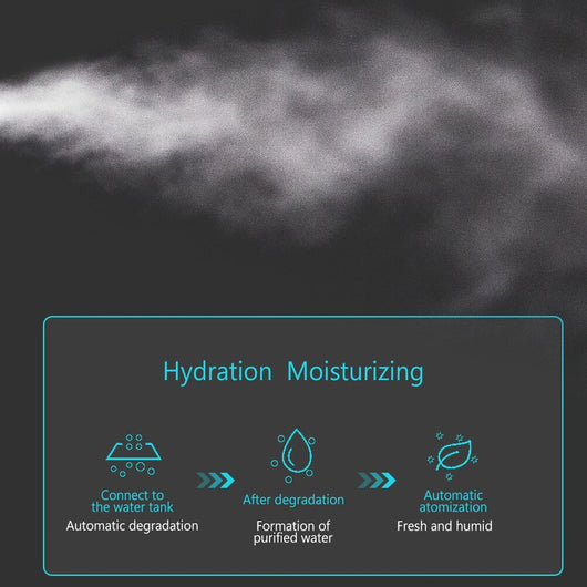 White portable facial humidifier with a clear water tank and a power button, for on-the-go moisturizing. - Image 12