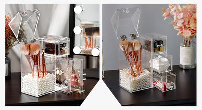Organizador de Maquillaje y Joyas Acrílico Transparente con Tapa - Image 4