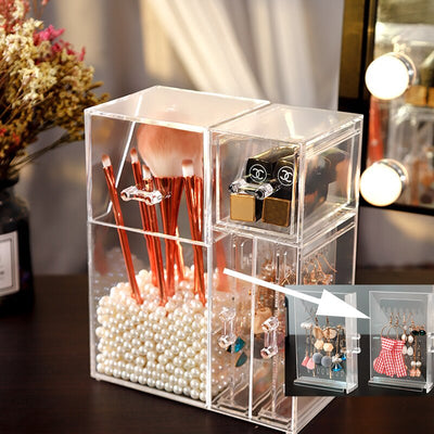 Organizador de Maquillaje y Joyas Acrílico Transparente con Tapa - Image 6