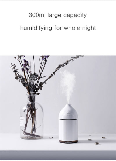 Pink ribbed aromatherapy diffuser and ultrasonic humidifier with a transparent brown base and control buttons. - Image 18