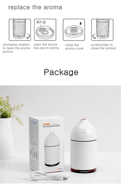 Pink ribbed aromatherapy diffuser and ultrasonic humidifier with a transparent brown base and control buttons. - Image 24