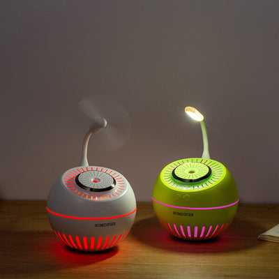 Dark green spherical humidifier with a textured top, control icons, and "HUMIDIFIER" printed on its side. - Image 8