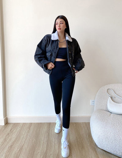 Chaqueta Denim Retro Americana con Forro de Lana para Mujer - Image 18