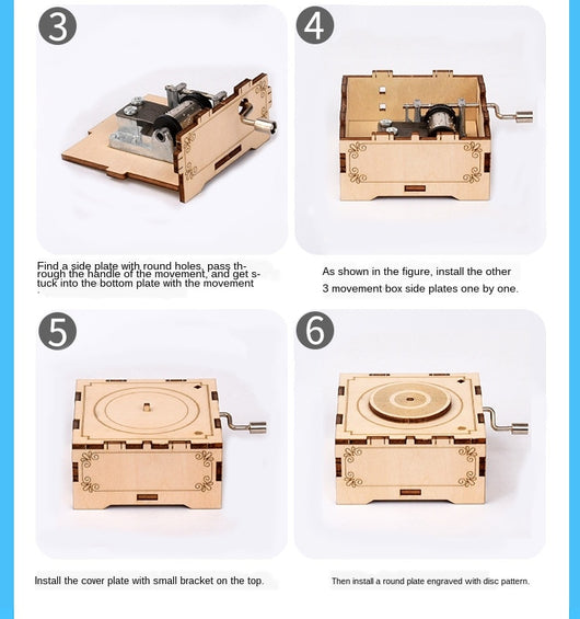 Caja de Música Gramófono de Madera Ornamental Estilo Retro - Image 9