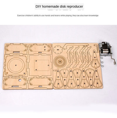Caja de Música Gramófono de Madera Ornamental Estilo Retro - Image 12