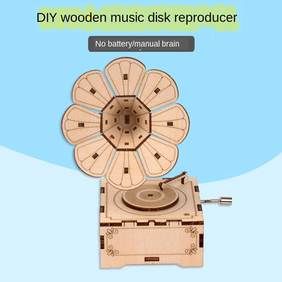 Caja de Música Gramófono de Madera Ornamental Estilo Retro - Image 13