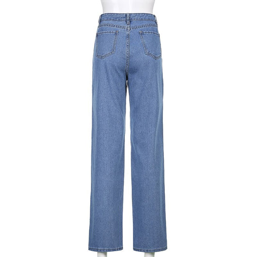 Jeans Casuales Talle Alto con Costuras de Contraste Flame - Image 18