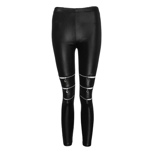 Leggings de Cuero Activos con Recortes Huecos y Cremalleras Altas para Mujer - Image 11