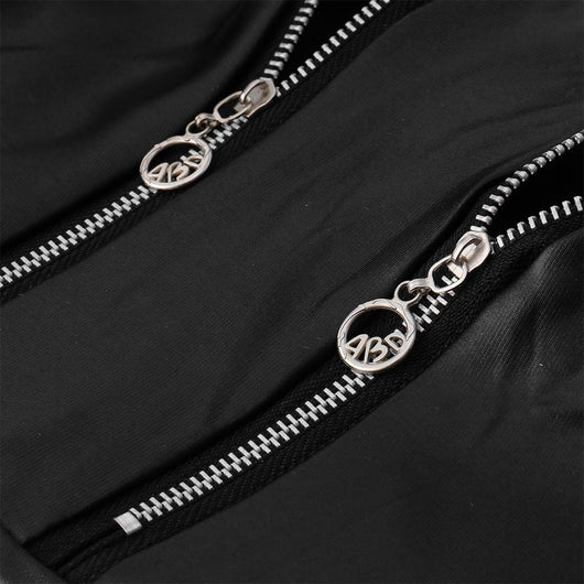 Leggings de Cuero Activos con Recortes Huecos y Cremalleras Altas para Mujer - Image 16