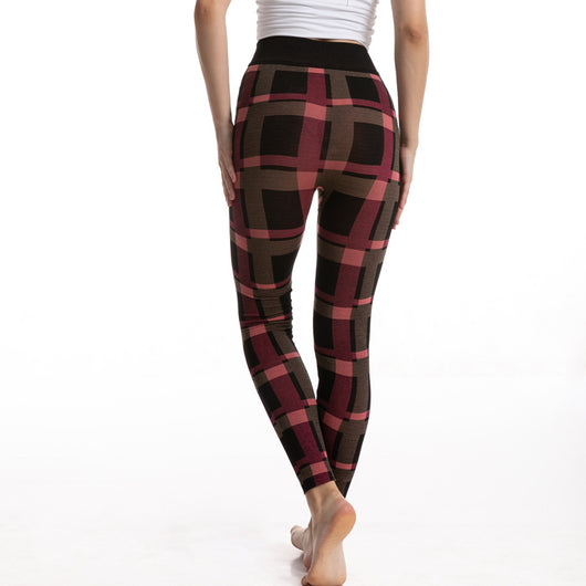 Leggings Jacquard de Cuadros Diosa de Cintura Alta para Mujer - Image 13