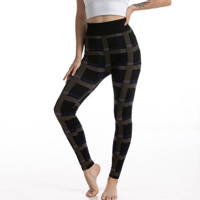 Leggings Jacquard de Cuadros Diosa de Cintura Alta para Mujer - Image 16