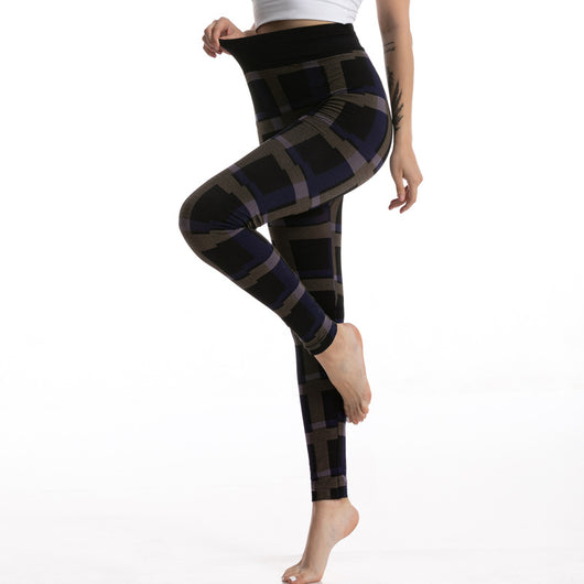 Leggings Jacquard de Cuadros Diosa de Cintura Alta para Mujer - Image 17
